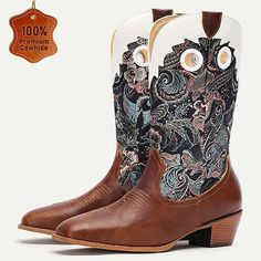 Category:Boots; Upper Materials:Italian Full-Grain Cowhide,Jacquard fabric; Lining Materials:Leather; Gender:Men's; Toe Shape:Square Toe; Outsole Materials:Rubber; Closure Type:Loafer; Function:Warm,Comfortable,Slip Resistant; Listing Date:09/10/2024; 2024 Trends:Cowboy Boots Men’s Boots, 2024 Trends, Cowboy Western, Cow Boy, Western Cowboy Boots, Outdoor Wear, Jacquard Fabric, Western Cowboy, Western Boots