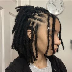 Styling Short Dreads Black Women, Medium Dreads Black Women Loc Hairstyles, Curly Dreads Dreadlocks Black Women, Half Up Loc Styles, One Dreadlock In Hair Black Women, Half Up Half Down Barrel Twist Locs, Dreadlock Bob Black Women, Dread Hairstyles For Women Black, Hairstyles Faux Locs