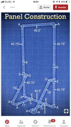 a blueprinted drawing of a pole construction