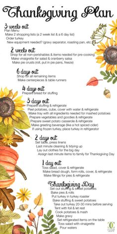 a thanksgiving menu with sunflowers and leaves