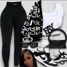 Outfit For School Baddie, Black And White Outfits Black Women, Concert Outfit Ideas Night, Outfit Inspo Black Women, Baddie Outfits Winter, Wings Sculpture, Recycled Water Bottles, Trendy Water Bottles, Cute Nike Outfits