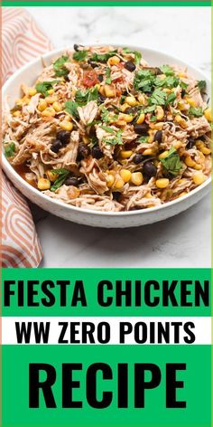 Weight Watchers fiesta chicken is a tasty Mexican lunch or dinner everyone will love. This flavorful fiesta chicken can be made into a simple salad, enchilada, taco, or any other Mexican meal. Easy fiesta chicken with zero WW points is perfect for any occasion. Try this simple recipe today! Mexican Lunch, Weight Watchers Food Points, Weight Watchers Meals Dinner, Weight Watchers Lunches, Fiesta Chicken, Weight Watchers Meal Plans, Weight Watchers Recipes Desserts, Weight Watchers Chicken, Simple Salad