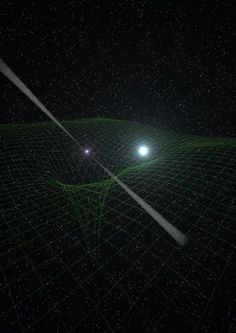 an object is shown in the dark with green lines and stars around it, as well as