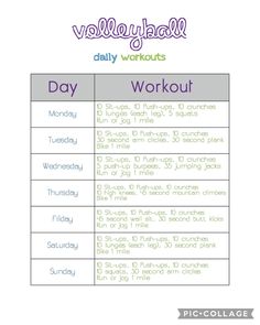 the daily workout schedule for women