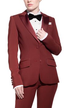 Generous and likable with a matured personality. Long Sleeve Tuxedo Style Sport Coat For Fall, Fall Tuxedo Outerwear With Lapel Collar, Fitted Tuxedo Style Outerwear For Fall, 1920s Womens Pants, Women 1920s, Tuxedo Prom, 1920s Wedding Dress, Ladies Trouser Suits, Wedding Pantsuit