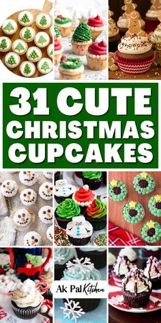 Christmas Tree Lights Cupcakes, Santa Claus Cupcakes Ideas, Christmas Themed Cupcakes Kids, Festive Cupcakes Christmas, Christmas Cake And Cupcakes, Christmas Muffins For Kids, Winter Cupcakes Ideas, Cute Holiday Cupcakes, Cupcake Cakes Christmas