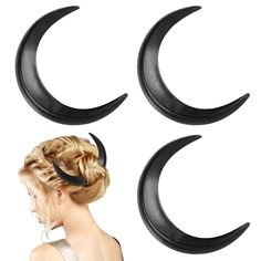 PRICES MAY VARY. Package Content: you will receive 3 moon hair pins come in black color, suitable for different occasions; You can use them on your own and share them with others Sturdy and Serviceable: the moon hair stick is made of quality wood which does not easily break and deform, so you can use them for a long time; Sturdy surfaces also provide comfortable wear experience, they do not easily hurt your scalp Beautiful and Practical: the shape of the moon hairpin looks like a moon, the end o Moon Hair Accessories, Chinese Hair Chopsticks, Moon Hair Fork, Moon Hair Stick, Wooden Moon, Wood Moon, Mushroom Hair, Moon Hair, Hairpin Accessories