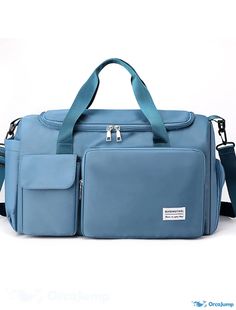 OrcaJump - Unisex Backpack Polyester Solid Color Holiday - Green, Black, Blue, Gray Unisex Backpack, Office Travel, Womens Backpack, Blue Gray, Wallet Case, Travel Bags, Black Blue, Blue Grey, Bags Handbags