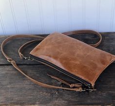 Only ONE available Distressed Tan Leather Convertible | Etsy Leather Handbag Patterns, Leather Zipper Pouch, Small Leather Purse, Handbag Patterns, Zippered Pouch, Leather Bags Handmade, Personalized Monogram, Leather Messenger, Leather Pulls