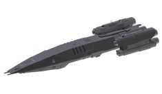 a black and gray model of a submarine