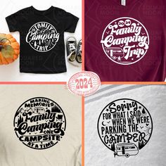 Download Camping svg cut file for cricut, silhouette and cutting machine and create your DIY project with these beautiful quotes. #campingsvg #camper #svgfile #cricut #diy #vector #art #graphicdesign Camp Gifts, 2024 Family, Family Reunion Shirts, Funny Camping, Camping Humor, Camping Theme