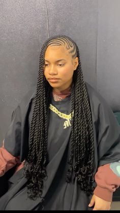 Protective Styles Weave, Cornrow Outfits Black Women, Braids With Cornrows On The Side, Bck 2 School Hairstyles, Twists And Braids Hairstyles, Flat Twist Hairstyles With Extensions, Cornrow With Twist Hairstyles, Trending Cornrows Hairstyles 2024, Braids In Front Twist In Back