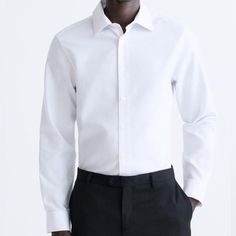 Zara Easy Care Textured Slim Fit Shirt White, Men Size Xl New With Tags Zara Shirt With Spread Collar For Work, Zara Cotton Workwear Shirt, Zara Formal Long Sleeve Shirt, Zara Long Sleeve Office Shirt, Zara Long Sleeve Formal Shirt, Fitted White Zara Shirt, Classic Zara Button-up Shirt, Zara Classic Button-up Shirt, Zara Fitted Shirt For Formal Occasions