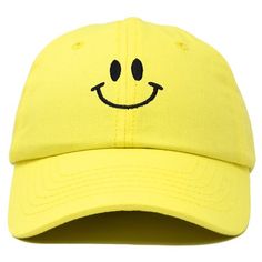 Smile much? DALIX smiling face embroidered hats are a perfect fit for men, women, teens and adults that want to express laughter or just to have fun. This smiley face hat is a great conversation starter when you are out camping fishing , traveling , cycling, jogging, or for a walk ith casual wear. Express yourselves with our 100% cotton cap in a great style that lasts over time. With our soft padded sweat band, this hat will fit great and gently on your head without aggravating the skin. Feature Neutral Hats, Happy Hat, Trendy Hat, Yellow Hat, Large Hats, Hat Men, Smiling Face, Embroidered Hats, Pink Gifts