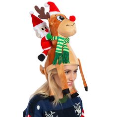 Our Christmas Reindeer Hat size is suitable for kids ages 3+, teenagers and adults. It's a great way to warms heads for the holiday season and beyond. Wear this hat to the holiday office party, out in the snow, or to your aunt's annual family get-together. No matter where you choose to wear this hat, you'll be sure to spread christmas cheer with you. Buy your reindeer hat today, and make this christmas season your most magical yet! Premium quality. Child safe: non-toxic. Super durable. Made of 1 Diy Christmas Hat Funny, Funny Christmas Hats Diy, Diy Christmas Hats, Funny Christmas Hats, Reindeer Hat, Christmas Dress Up, Kitchen Christmas Gifts, Holiday Hats, Office Holiday Party