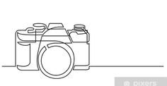 the outline of a camera on a white background