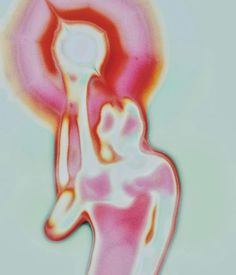 an abstract image of a person holding a vase