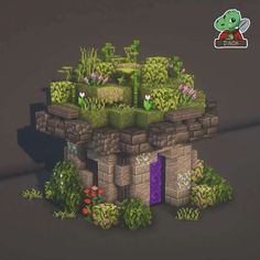 a small building with plants growing out of it