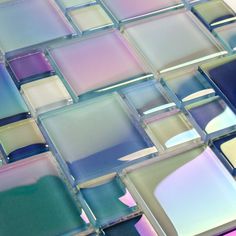 Glass Pool Tile Shimmer Turquoise Random 2023 Master Bath, Girly Furniture, Bathroom Designs 2023, Iridescent Decor, Iridescent Tile, Glass Pool Tile, Glass Pool, Pool Tiles, Bathroom Tiles