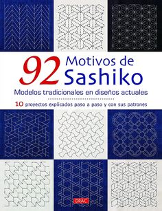 the cover of 922 motifs de sashiko, which includes several different patterns