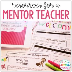 a pile of writing materials for a mentor teacher