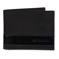 "Help keep your information secure with this Columbia RFID-blocking bifold traveler wallet. Help keep your information secure with this Columbia RFID-blocking bifold traveler wallet. FEATURES RFID-blocking interior fabric lining helps protect your information Bifold traveler silhouette Slim profile Embossed Columbia logo on front cover Stripe inlaid panel design element on exterior 6 interior card slots 2 slip pockets 1 flip out traveler wing with ID window and 2 card slots 1 bill compartmentDET Functional Bifold Wallet With Rfid Blocking, Black Travel Wallet With Coin Pocket, Black Trifold Wallet For Travel, Black Trifold Travel Wallet, Black Rfid Blocking Business Travel Accessories, Functional Trifold Wallet For Travel, Functional Rectangular Trifold Wallet For Travel, Functional Rectangular Trifold Travel Wallet, Functional Black Leather Wallet