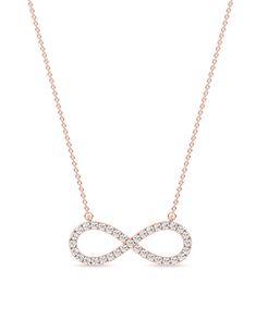 Forever picturesque. Diamond White Infinity Necklace, Fine Jewelry, Diamond White Infinity Necklace Fine Jewelry, Diamond White Infinity Necklace In Fine Jewelry, Diamond White Infinity Necklace With Diamond Accents, Diamond White Infinity Necklace, Elegant Infinity Necklace In Diamond White, Elegant Infinity Cable Chain Necklaces, Infinity Necklace With Diamond Accents, Diamond Necklace Designs