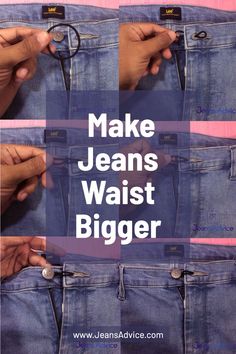 Make Jeans Waist Bigger Make Jeans Bigger, How To Make Jeans, Altering Jeans, Big Jeans, How To Get Bigger, Casual Skirt Outfits, Beginner Sewing Projects Easy, Altering Clothes