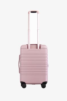 BÉIS 'The Carry On Roller' in Atlas Pink - Pink Suitcase & Pink Carry On 21" Luggage Suitcase Pink, Glossier Bag, Pink Suitcase, Pink Luggage, Small Luggage, Hard Shell Luggage, Yellow Gifts, Spinning Wheels, Suitcase Bag