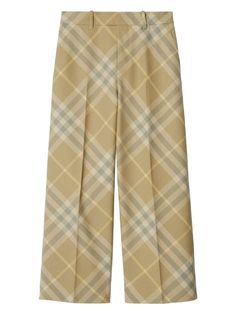 B8686 BURBERRY CHECKED WOOL TROUSERS Burberry Trousers, Burberry Pants, Wool Trousers, Burberry Women, Straight Leg Trousers, Emilio Pucci, Sweaters Knitwear, Womens Fall, Denim Top