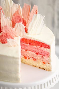 a close up of a slice of cake on a plate