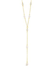 Tyra Lariat Necklace Necklace Sterling Forever Gold Gold Long Drop Lariat Necklace With Pearl Chain, Gold Dainty Lariat Necklace With Pearl Pendant, Dainty Gold Lariat Necklace With Pearl Pendant, Gold Lariat Pearl Necklace, Yellow Gold Lariat Necklace With Pearl Drop, Dainty Lariat Backdrop Necklace With Pearl Pendant, Gold Lariat Backdrop Necklace With Pearl Drop, Adjustable Gold Lariat Necklace With Pearl Charm, Gold Lariat Necklace With Pearl Pendant In Long Drop