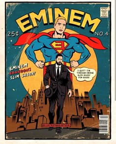 an old comic book cover with a man in a suit