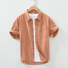 update.23.06 Button Up Shirt Short Sleeve, Men's Shirts And Tops, Korean Clothes, Shirt Business, Lightweight Shorts, Mens Button Up, Korean Outfits, Mens Polo Shirts, Casual Jacket