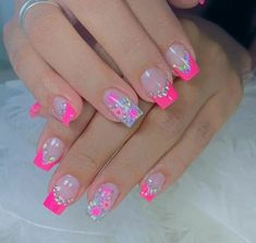 Nail Art For Kids, Neon Nail Designs, Cute Summer Nail Designs, Summer Gel Nails, Fake Nails Designs, Elegant Nail Art, New Nail Designs, Ombre Nail Designs, Pretty Nail Art Designs