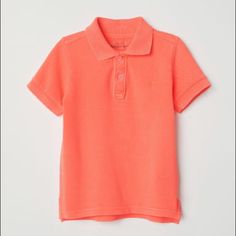 Brand New Neon Orange Short Sleeve Polo Shirt From H&M. Purchased For An Event We Didn’t Attend, So Never Worn. Size 2-4 Cute Cotton H&m Tops, Casual Orange Tops For Playwear, H&m Collared Cotton Top, H&m Orange Summer Tops, Orange Shorts, Neon Orange, Short Sleeve Polo, Color Orange, Kids Shirts