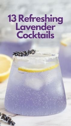 an image of a lavender cocktail in a glass