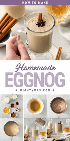 How to Make Homemade Eggnog Homemade Eggnog Recipe, Alcoholic Eggnog, Dairy Free Egg Nog, Eggnog Recipe Homemade, Homemade Eggnog, Christmas Meal, Eggnog Recipe, Beverage Recipes