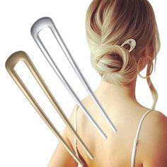 PRICES MAY VARY. 【Features】: Simple and practical design, and easy to use, brief and elegant U shape hairpin stick, 100% brand new and high quality 【Material】: High-quality alloy material with durable and long-lasting use, Inlaid with natural pearls, reflect light and gleam in the lights. Use these hairpins at various parties to make you look more charming 【Function】: Hold your hair tightly and non-slip; these hair barrettes look very elegant and pretty because of their high-quality materials. T French Hair Pins, Pin Hairstyle, French Hair Pin, Hair Accessories Bun, U Shaped Hair, Peinados Recogidos, Metal Hair Clips, French Hair, Hair Accessories Clips