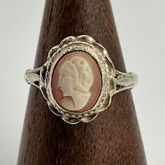 Vintage Cameo Cabochon Sterling Silver Fancy Solitaire Ring, UK Size P, US Size 7 1/2, EU Size 55 1/4, Fully Hallmarked London 1976, Front Max Width 14mm, Weight 3.05 Grams, Lovely Condition Vintage Cameo, Solitaire Ring, Rings Statement, Statement Rings, Beauty Book, Jewelry Rings, Accessory Gift, Display Homes, Size 7