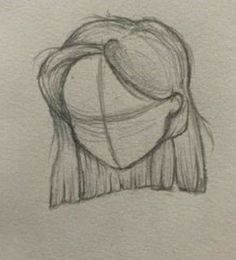 a drawing of a woman's head with long hair