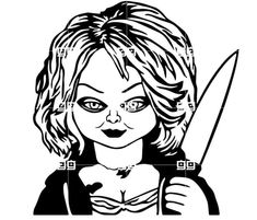 a girl holding a knife with the words svg eps png dxf