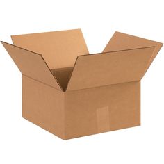 an open cardboard box on a white background