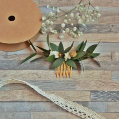 "Greenery floral headpiece made from natural preserved eucalyptus, baby's breath (gypsophila), and dried flowers. This simple hairpiece is ideal for rustic weddings and photo shoots. This comb will complete perfectly your wedding look. Dimensions: 15 cm (5.9\") long and 7 cm (2.7\") high Golden comb: 3 cm (1.2\") long and 4 cm (1.6\") high Matching boutonniere: https://www.etsy.com/listing/701676087/wedding-boutonniere-natural-rustic Please let me know the date of your wedding. I recommend order Minimalist Headband, Preserved Eucalyptus, Wedding Boutonniere, Babies Breath, Everlasting Flowers, Simple Hair, Flower Store, Rustic Weddings