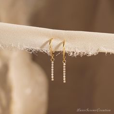 Dainty Diamond Drop Earrings, Minimalist Long Bar Earrings, 18k Gold Fashion Earrings, Chain Tassel Diamond Earrings, Christmas Gift for Her ❤ WHY YOU'LL LOVE IT * Exceptional Craftsmanship: Beautifully designed and built to last. * Meticulous Attention to Detail * Hypoallergenic, Nickel-Free & Safe for Sensitive Skin ❤ WHAT YOU'LL GET * A Heartfelt Product: A beautifully crafted item designed to captivate. * Packaged with ♡: Presented in a pretty little box, READY for GIFTING. * Finish: 18K Gol Minimalist Gold Diamond Earrings For Gift, Minimalist Single Huggie Earring For Party, Dainty Linear Earrings For Anniversary, Minimalist Pierced Diamond Earrings As Gift, Minimalist Single Linear Earring For Anniversary, Minimalist Formal Dangle Huggie Earrings, Formal Minimalist Dangle Huggie Earrings, Minimalist Linear Earrings For Anniversary, Dainty Single Linear Earring As Gift