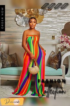 Elegant Striped Strapless Backless Wide Leg Jumpsuit Multicolor Strapless Sleeveless Jumpsuit For Spring, Multicolor Strapless Jumpsuits And Rompers For Spring, Chic Multicolor Strapless Jumpsuit For Spring, Chic Multicolor Strapless Sleeveless Jumpsuit, Chic Multicolor Strapless Jumpsuit, Strapless Jumpsuits And Rompers For Beach Season, Multicolor Strapless Jumpsuit For Vacation, Chic Multicolor Strapless Jumpsuit For Summer, Summer Multicolor Jumpsuits And Rompers For Party