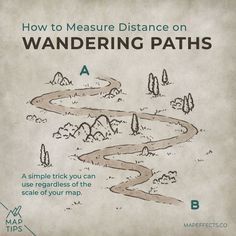 a map with the words how to measure distance on wandering paths