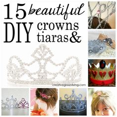 15 DIY crowns and tiaras for International Tiara Day on May 24...hehe we could have fun for a wedding tiara. Some of them are gorgeous! Diy Tiara, Crowns And Tiaras, Princess Halloween, Foo Foo, Princess Halloween Costume, 15 Diy, Cosplay Tips