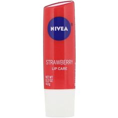 NIVEA Strawberry Lip Care is a moisturizing lip balm enriched with Shea Butter for soft, healthy looking lips and Strawberry Extract for a touch of color! Size: 1 Pack.  Color: Pink. Nivea Lip Balm, Beeswax Lip Balm, Organic Lip Balm, Gloss Labial, Moisturizing Lip Balm, Lip Hydration, Skin Care Remedies, Soft Lips, Propylene Glycol