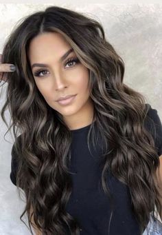 Dark Brunette Hair, Long Dark Hair, Colour Ideas, Long Brown Hair, Penteado Cabelo Curto, Hair Inspiration Color